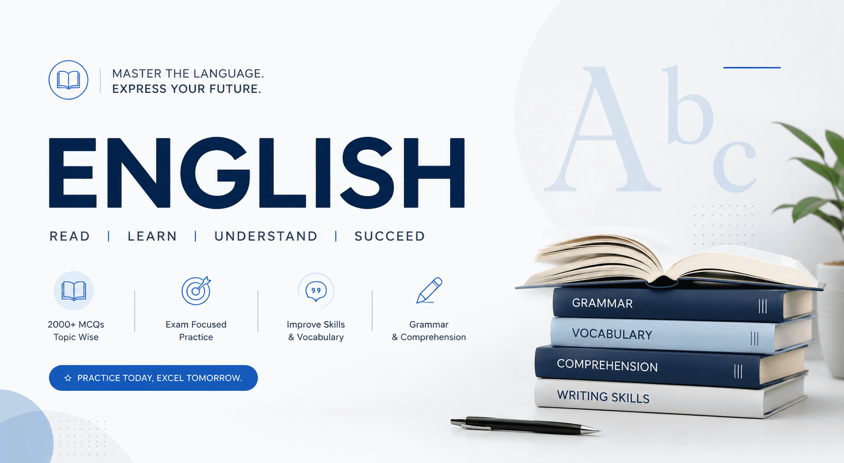 English MCQs banner